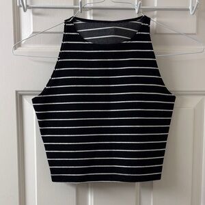 American Apparel Black and White Striped Tank Top